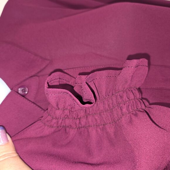 Lane Bryant Button-Front Shirred-Cuff Soft Shirt Blouse Size 18/20 - Picture 4 of 7